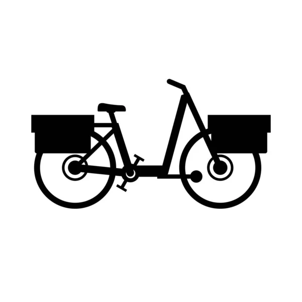 Courrier Postal Urbain Livraison Vélo — Image vectorielle