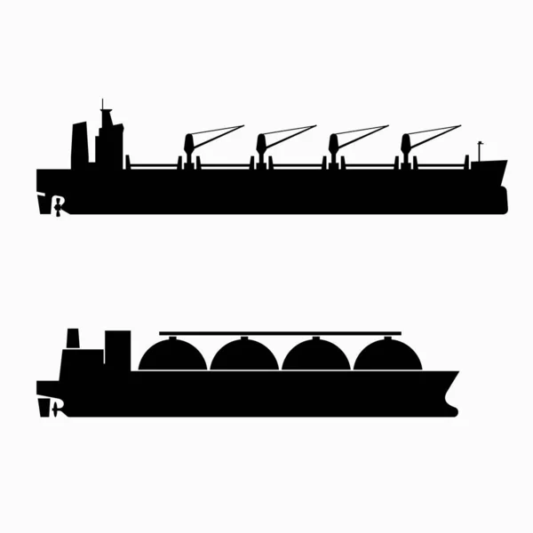 Olje Eller Oljetankfartyg Och Gastankfartyg — Stock vektor