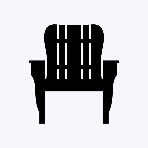 户外木制椅子 有扶手 可供后院 花园和海滩使用 — 图库矢量图片