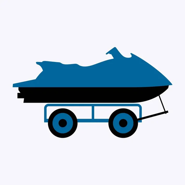 Motomarine Sur Une Plate Forme Mobile Roues — Image vectorielle