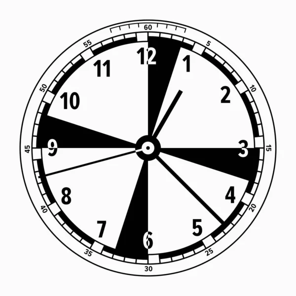 Reloj Náutico Versión Blanco Negro — Vector de stock