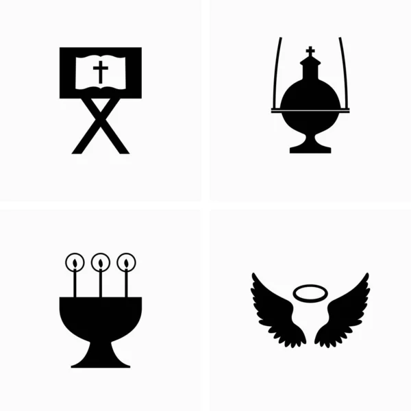 Symbolen Van Verschillende Religies Massa Attributen — Stockvector