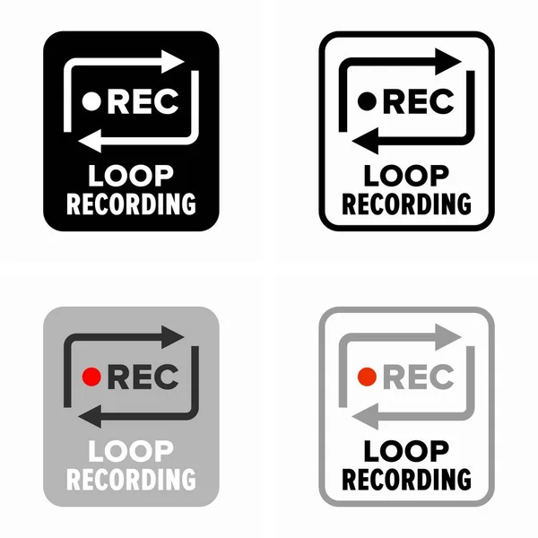 Ljud Och Video Kontinuerlig Loop Inspelning Process — Stock vektor