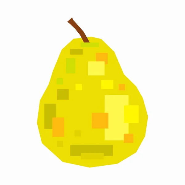 Pear Fruit Pixel Flat Design — Stock Vector