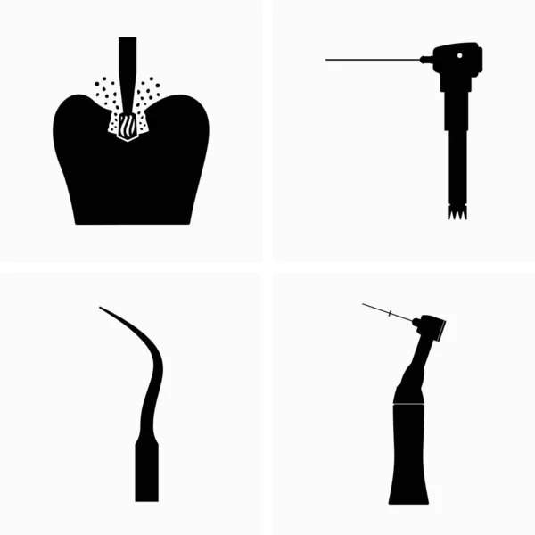 Зубное Бурение Стоматологические Инструменты Этой Процедуры — стоковый вектор