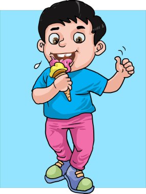 Dondurma yiyen çizgi film çocuğu..