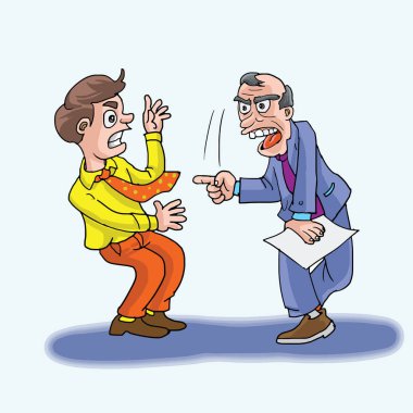 Öfkeli patronu ofiste hata yapan memuruna karikatür çiz..