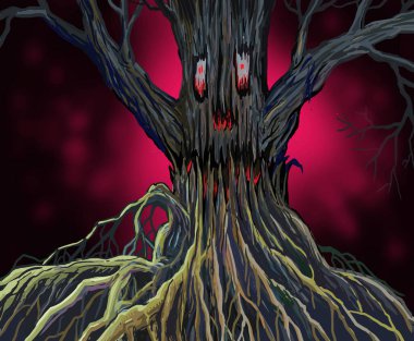 Perili ağacın dijital çizimi. 