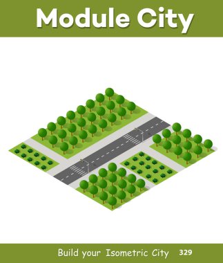 İzometrik 3d ağaç doğa öğeleri beyaz arka plan manzara tasarımı için orman. Vektör illüstrasyon izole. Şehir haritaları, Oyunlar ve şehir için simgeler