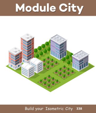 Modern 3d şehir izometrik
