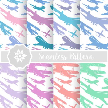 Retro uçak gökyüzü kümesi