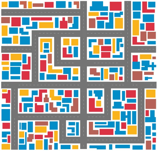 Fondo Plano Ciudad Multicolor Abstracto Para Aplicaciones Diseño Sitios Web — Vector de stock
