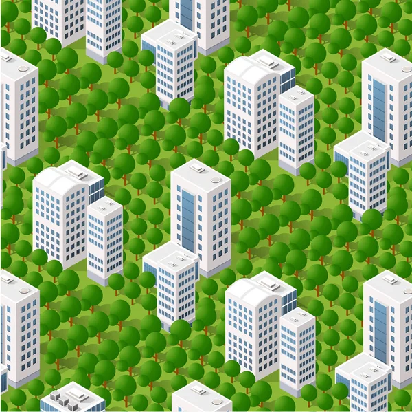 Isometric Arbres Forêt Éléments Nature Fond Blanc Pour Conception Paysage — Image vectorielle