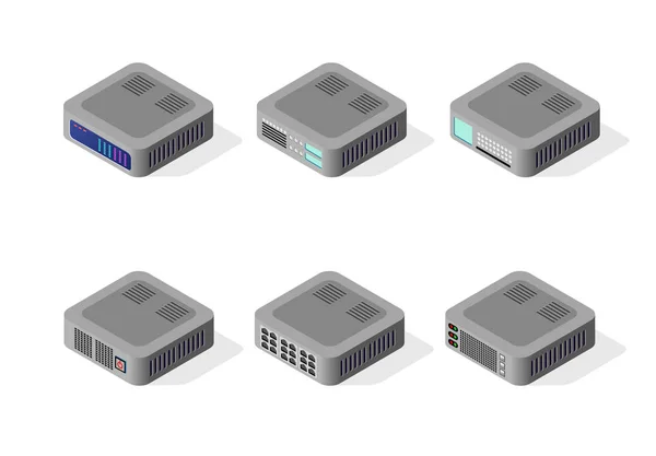 Ensemble informatique de stockage en nuage — Image vectorielle