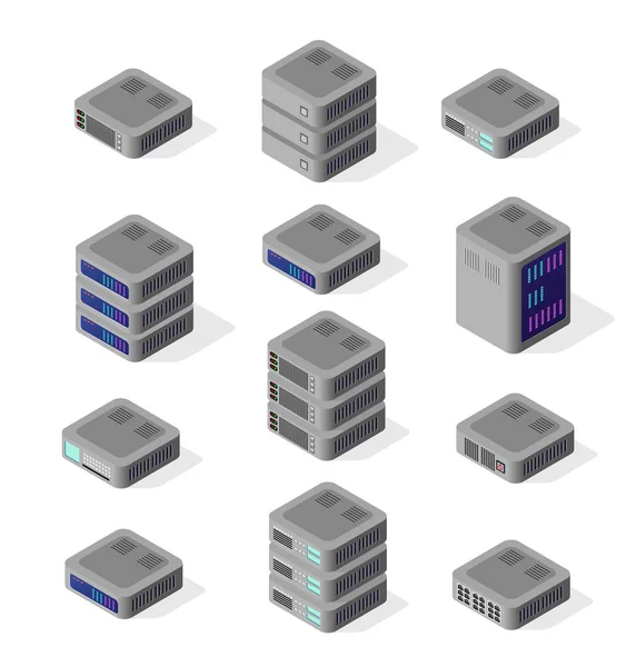 Isometrisk illustration av nätverk — Stock vektor