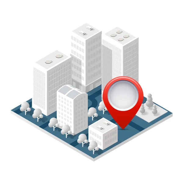 3d mapa isométrica ciudad — Archivo Imágenes Vectoriales