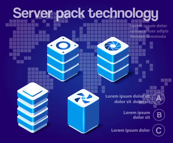 Servernetzwerktechnologie — Stockvektor