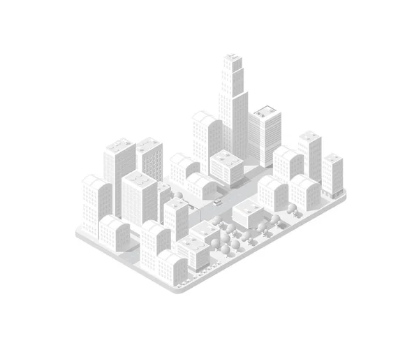 Mapa de la ciudad en el diseño blanco — Vector de stock