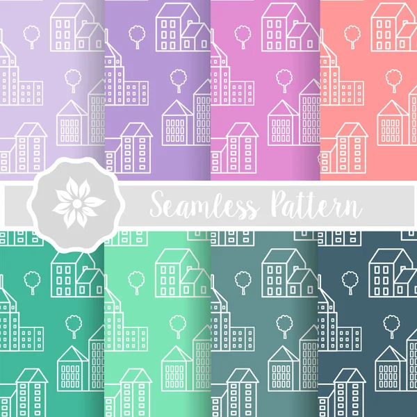 Architecture seamless pattern — Stock Vector