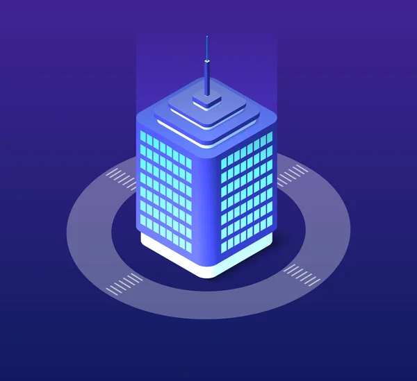 Isométrique ville de violet — Image vectorielle