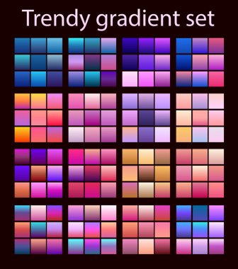 Purple trendy set clipart
