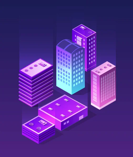 Isometric ultraviolet kota - Stok Vektor