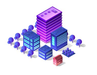 Gelecek 3d fütüristik izometrik