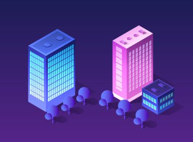 Gelecek 3d fütüristik izometrik