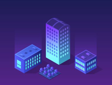 Gelecek 3d fütüristik izometrik