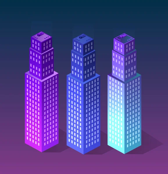 Cidade de jogo de estilo ultravioleta — Vetor de Stock