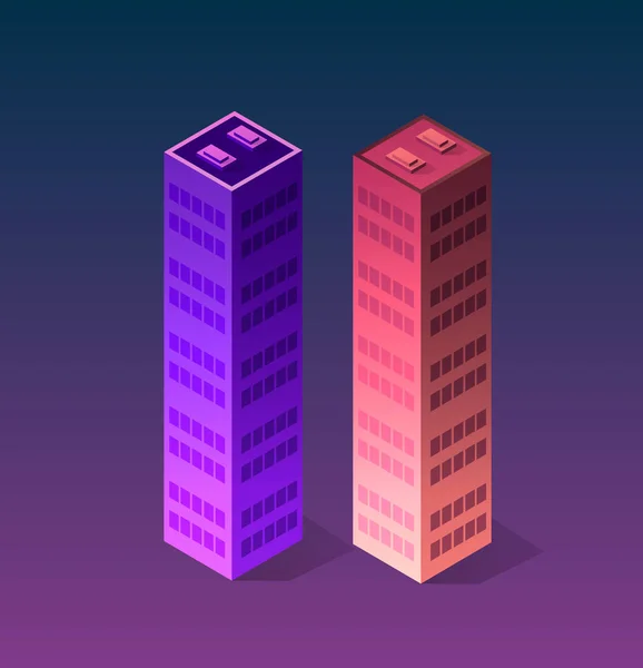 Set ciudad de estilo ultravioleta — Vector de stock