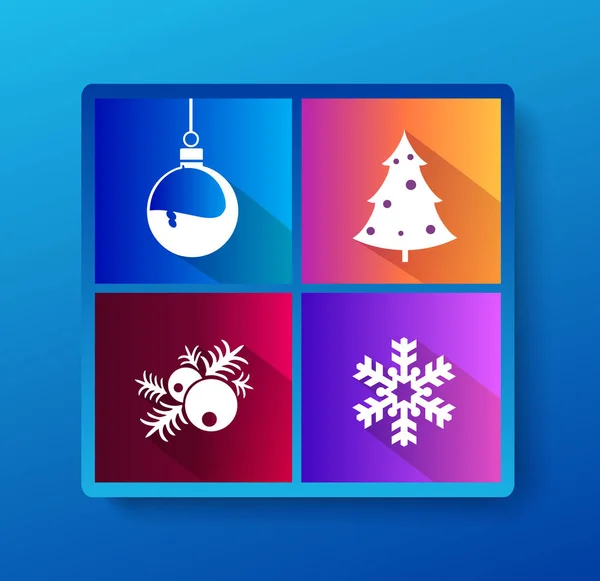 Kerst iconen winter — Stockvector