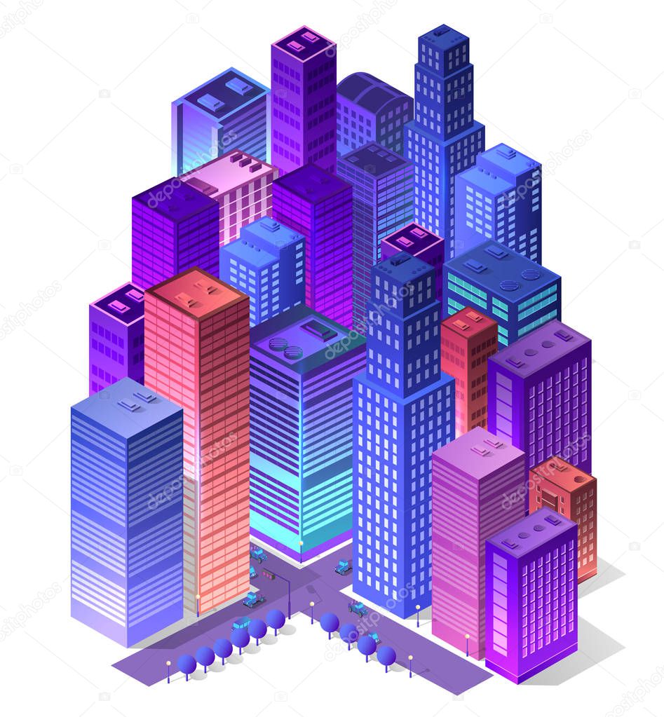 Future 3d futuristic isometric