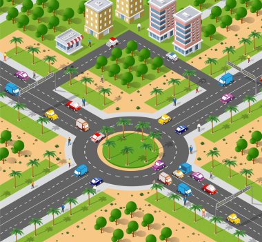 Bir kavşak ile kentsel alan