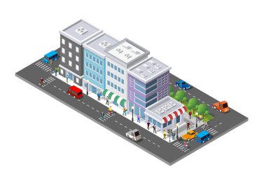 İnsanlar şehirde yürüyüş