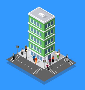 İnsanlar şehirde yürüyüş