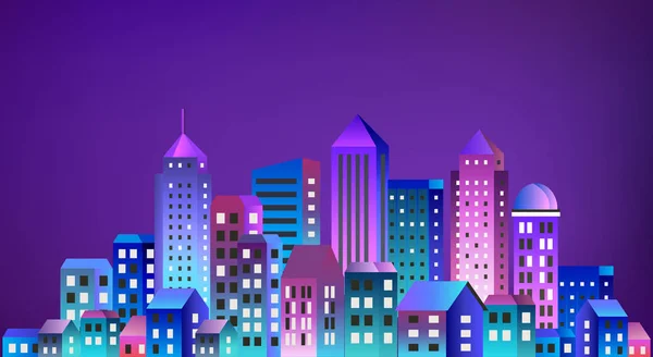Stadsbilden landskap ultraviolett — Stock vektor