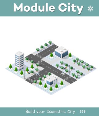 izometrik şehir manzarası