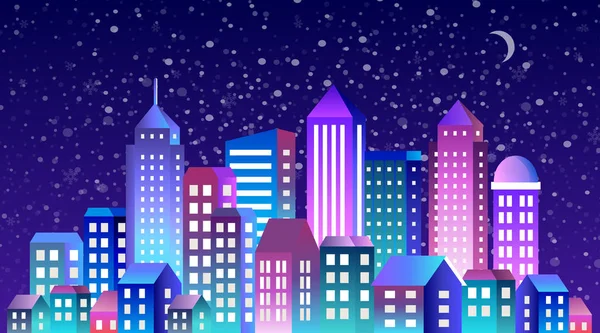 City landscape Christmas — Stock Vector