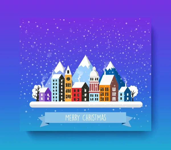 Paysage urbain Noël — Image vectorielle