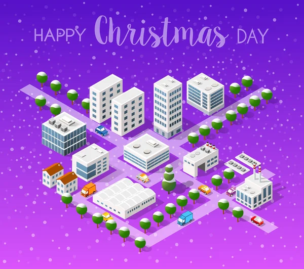 Paisaje de Navidad de invierno — Vector de stock