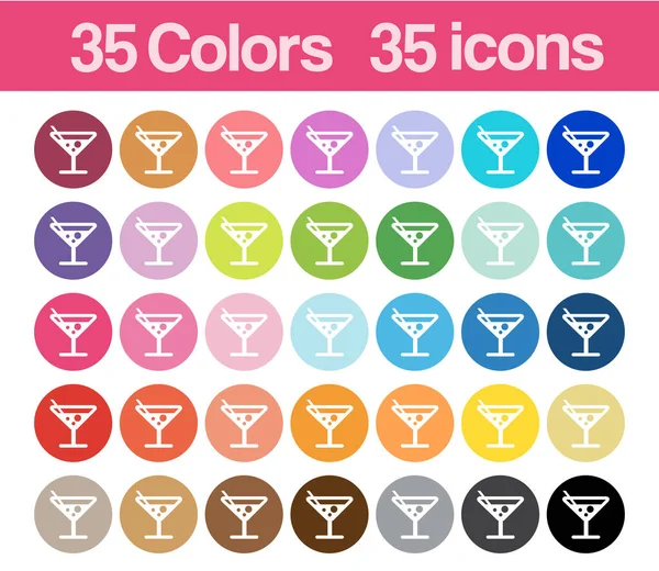 Cocktail partie icônes imprimables — Image vectorielle