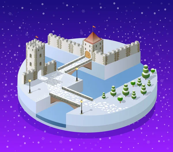 Winter christmas landschap — Stockvector