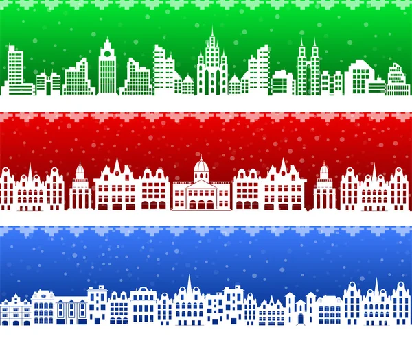 Città banner di Natale — Vettoriale Stock