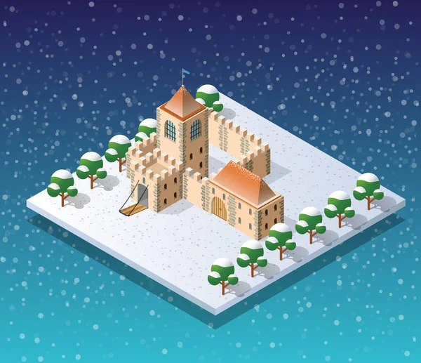 Winter Christmass stad — Stock vektor