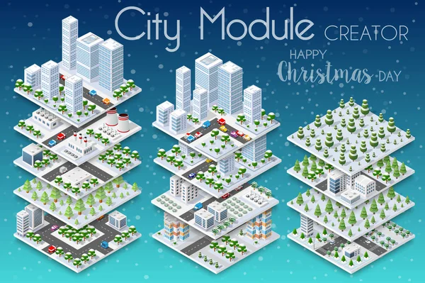 Zima Boże Narodzenie miasto — Wektor stockowy