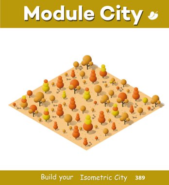 İzometrik otumnal şehir