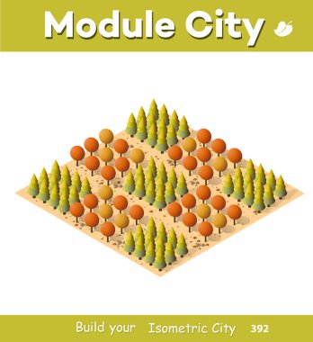 İzometrik otumnal şehir