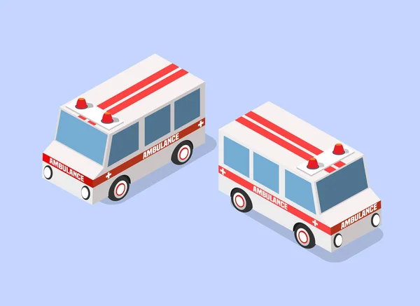 Mobil ambulan Isometric - Stok Vektor