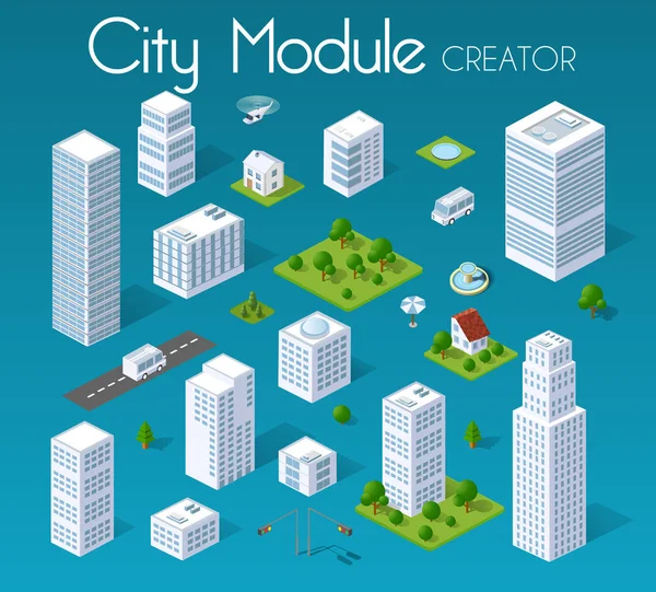 Isometric set module city